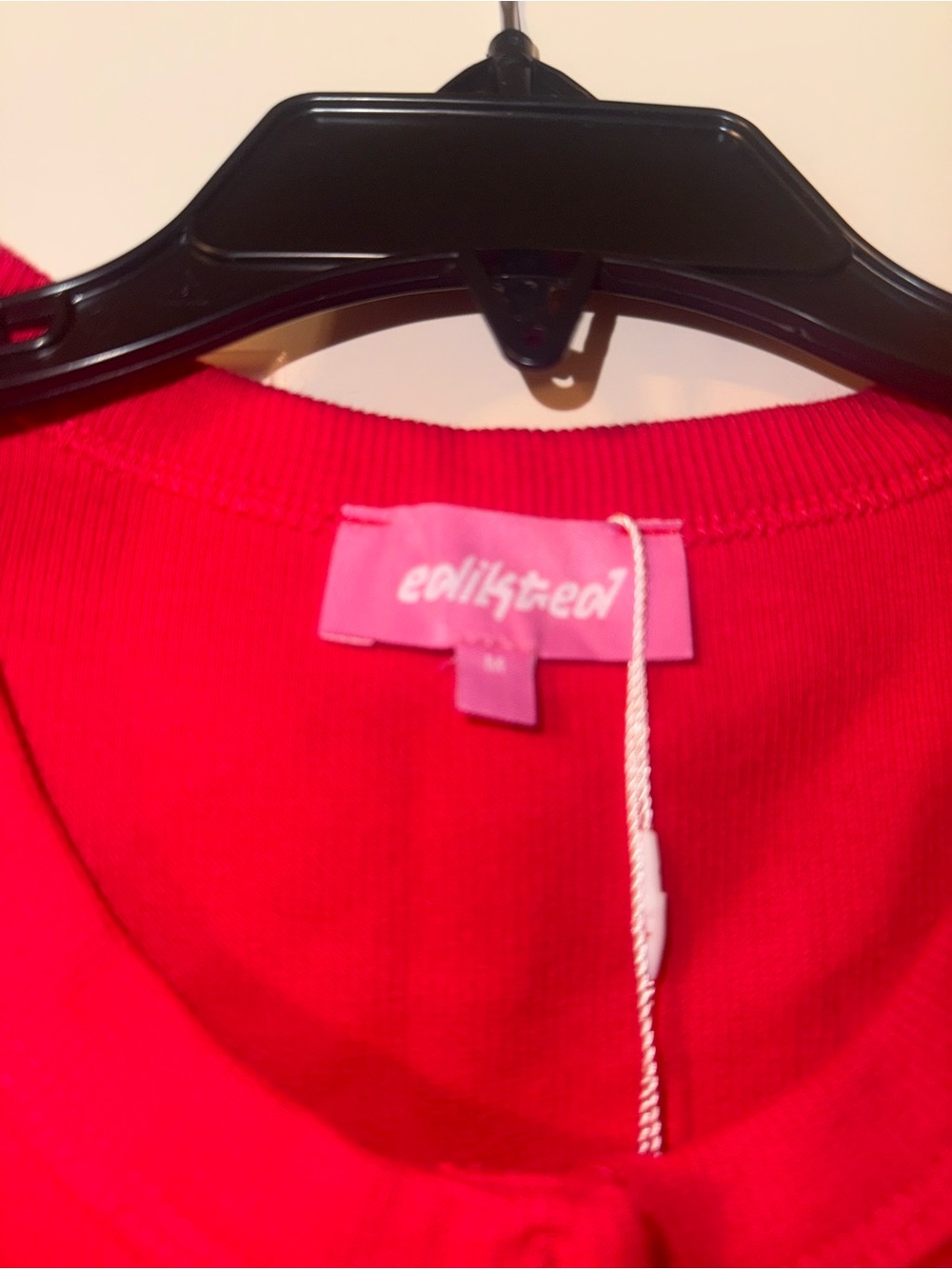 Edikted Bright Red Ribbed Button-Down Tank - Picture 2 of 5